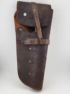 Post WW2 Brown Colt / Ruger Leather Holster. 13 Inch Long. V G Condition. - Picture 1 of 10