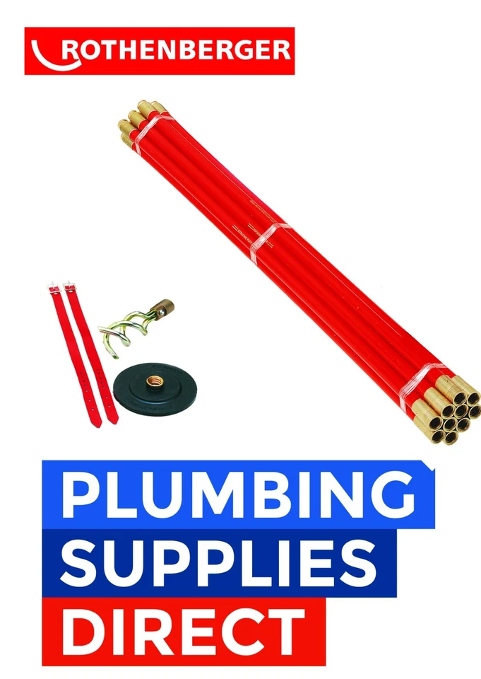 * Juego de varillas de drenaje de plomería de polipropileno Rothenberger 13.0080 - 1.30080 Foto 1 de 1