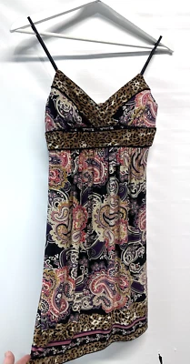 Ruby Rocky 80/90’s Style Dress Padded Top Paisley Size M - Image 1 of 4