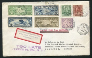 Zeppelin 1928 LZ 127 Sieger22Cvar America Flight CANADA/US Post TOO LATE MARKING - Picture 1 of 1