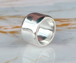 Wide 925 Sterling Silver Band Handmade Statement Band For Men& Women All Size - Picture 1 of 5