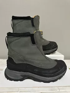 LL Bean Woman's Waterproof Gray Nubuck Lined Pull On Ankle Snow Boots 10M - Picture 1 of 11