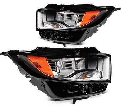 For 2015-2017 2018 Ford Edge Black Housing Headlights Assembly Left+Right Foto 1 de 4