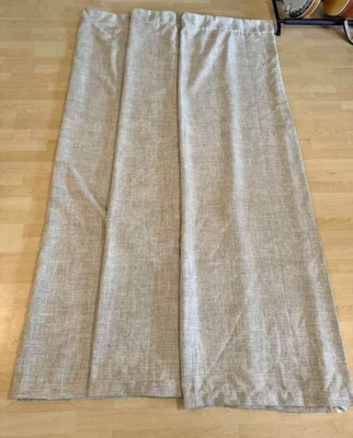 SINGLE West Elm Belge 48W x 84L Cross weave LINED Heavy Blackout Curtain - Image 1 of 4