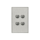 Clipsal Saturn 4 Gang Switch with LED Horizon Silver | 4064PBL-HS