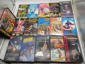 Vintage BIG LOT 16 VHS Tapes Monster Sci-Fi Fantasy Star Wars TMNT Transformers  - Picture 1 of 12