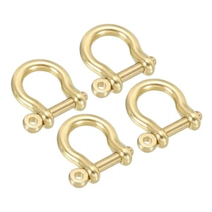 D-Ring Shackle, 4pcs 9mm Inner Width Brass Pin Shackle U Type Key Fob Hooks { - Picture 1 of 5