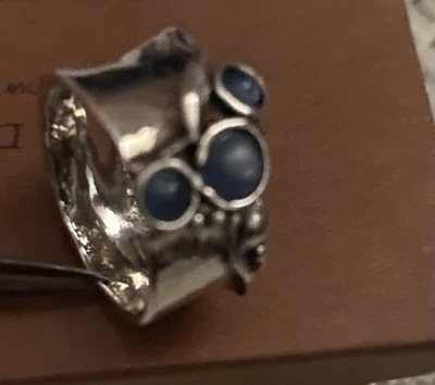 Slipada Sterling  Silver Blue Stone Ring, Size 8 Or 8.5 - Image 1 of 4