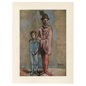 Vintage c 1950s Picasso Circus Performers Art Print 'Two Saltimbanques' - Picture 1 of 5
