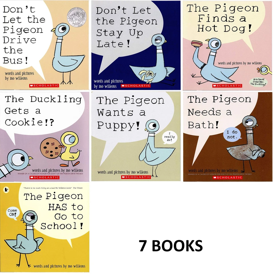 Pigeon Series 7 Book Set : Don't Let the Pigeon Drive the Bus / Stay up Late... - Image 1 of 1