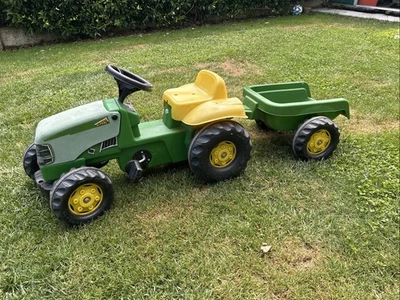 Rolly Toys Trattore a pedali John Deere con rimorchio rollykid 012190 - Immagine 1 di 3