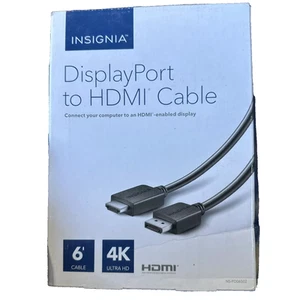 Insignia NSPD06502 6ft Display Port to HDMI Cable - Black - Picture 1 of 2