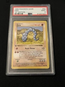 PSA 9 1999 Base Set Pokemon 1st Edition Shadowless Onix Mint - Picture 1 of 2