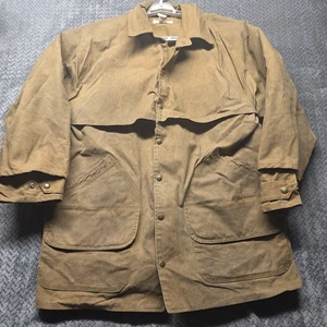 Filson Tin Cloth Style 68 Jagdjacke hellbraun Herren XL gewachste Baumwolle Vintage hergestellt in den USA - Bild 1 von 15