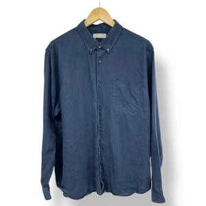 Everlane Men's Short Sleeve Solid Blue Linen XL Button Down Casual Shirt - Picture 1 of 6