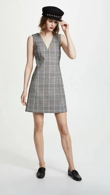 Theory Easy V Shift Dress Autumn Glen Plaid Twee Classic Heritage Preppy Size 2 - Image 1 of 4