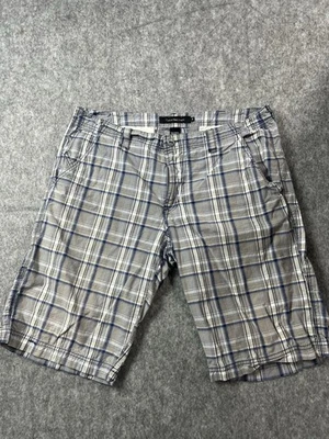 Мужские клетчатые шорты Calvin Klein Jeans размер 36 серые/белые повседневные - Изображение 1 из 4