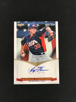2012 Panini USA Baseball National Team 18U Keegan Thompson Autograph /349 Cubs - Image 1 of 2