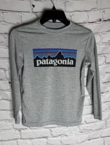 Patagonia Boys Long Sleeve Graphic T-Shirt Gray Size M (10) - Picture 1 of 8