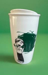 Vaso de cerámica Starbucks Dot Collection verde pintura para dedos niño con tapa 2015 S5 - Imagen 1 de 10