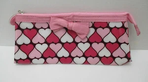 Bolso cosmético Avon 2004 rosa/blanco corazones - Imagen 1 de 3