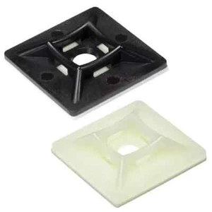 40 Cable tidy hook Tie Bases Self Adhesive Mounts Zip Ties Black White 23 x 23mm - Picture 1 of 2
