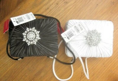 2 NWT Style & Co snap clutch evening bags purses handbags black & white NEW TAGS - Image 1 of 4