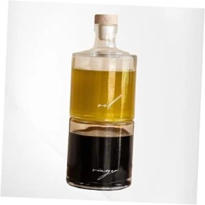 Oil and Vinegar Glass Dispenser Set, 8oz Bottles with Cork Lid - Handcrafted, - Picture 1 of 8