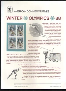 US. CP309. 2369. 22c. Olympische Winterspiele 88. Gedenktafel. 1988 - Bild 1 von 1