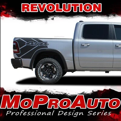 For 2019-2024 Dodge Ram Rebel 1500 Side Bed Stripes 3M Vinyl Graphics Decals Kit - Image 1 of 4