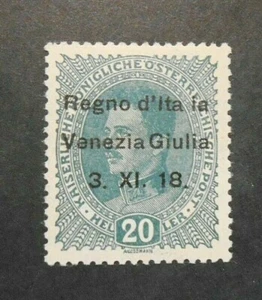 ITALIA,ITALY 1918 VENEZIA GIULIA "F. Austria SVR" Varietà 20h MH* ss.7R Signed - Picture 1 of 2