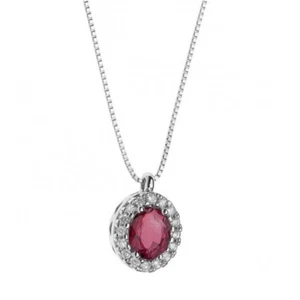 GLB 1157 Collar De Mujer En Oro Blanco Comete Con Rubí -10% Descuento - Imagen 1 de 1
