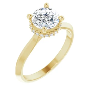 10K Gold & 1.20 CT 7mm Diamond Engagement Ring *IGI Certified* - Picture 1 of 8