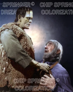 BORIS KARLOFF & BELA LUGOSI nel figlio di Frankenstein foto a colori di CHIP SPRINGER - Foto 1 di 1