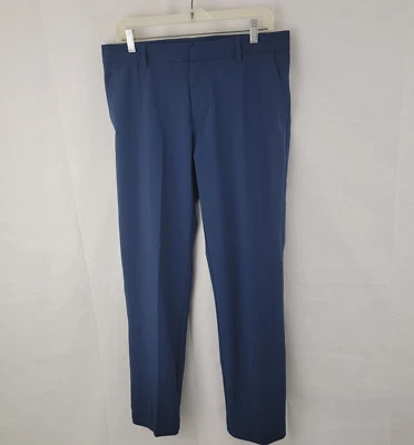 J LINDEBERG Mens Pants 32 Fit 34x29 Hemmed Blue TROON 2.0 Slim Fit Micro Golf - Image 1 of 4