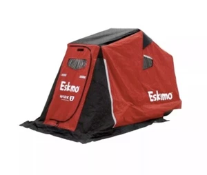 Eskimo Wide 1 Thermal Sled Ice Shelter, Insulated, Red, 1-Person, 14.8 Sq Ft - Picture 1 of 5