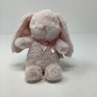 Mudpie Pink Bunny Rabbit Baby Lovey Toy Rattle Plush Stuffed Animal 7 Inches