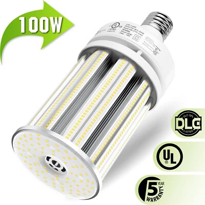 LED Corn Light 100 Watt COB Bulb Warehouse Garage Parking Lot Highbay Lamp 6000K - Image 1 of 4