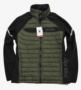 Spyder Mens Active 2fer Midweight Quilt Zip Softshell Sleeves Jacket Olive SZ.S - Picture 1 of 13