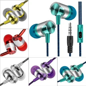 Universal 3.5mm In-Ear Stereo Earbuds Earphone With Mic For Cell Phone - Photo 1 sur 32