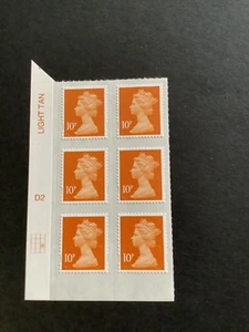 10p Machin Cyl D2 Phos D1 ( note sheet position) - Picture 1 of 1