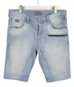 Jack & Jones Anti Fit Shorts Men XL Denim Mustache New Button Fly Blue - Picture 1 of 11