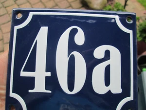 Número de casa esmalte nº 46a número blanco sobre fondo azul 12 cm x 10 cm  - Imagen 1 de 12