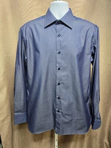 Oriali Firenze dunkelblaues Herrenhemd aus 100 % Baumwolle Größe M - Bild 1 von 8