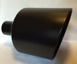 4" INLET 12" OUTLET 18" LONG FLAT BLACK DIESEL EXHAUST TIP FORD DODGE CHEVY - Picture 1 of 4