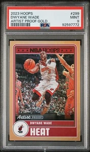 Dwyane Wade Gold Miami Heat NBA 2023 Panini Hoops Tribute Artist Proof /10 PSA 9 - Picture 1 of 4