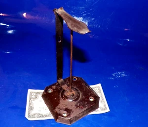 Antiker "SAF-T-SPINDEL" vertikaler oder horizontaler Geldschein-/Quittungsspieß mit Halter - Bild 1 von 6