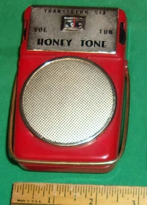 RED Honeytone 6 Transistor Radio Model FR-601 Nice! Clean! (1962) Hong Kong - Picture 1 of 17