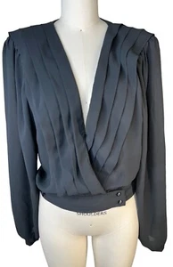 Women’s Ivey’s Thoroughbred Black Long Sleeved Pleated Blouse - Picture 1 of 14