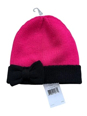 Kate Spade Bow Cuff Hat Pink Swirl/Black OSFM KS1000222 New - Image 1 of 4